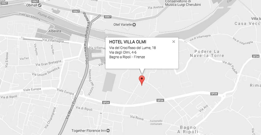 mappa come arrivare hotel Villa Olmi Firenze